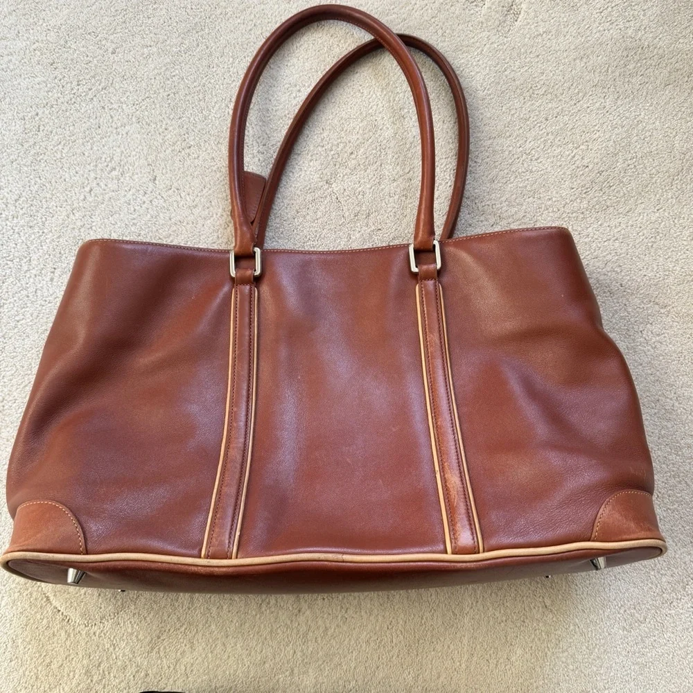 Vintage Coach Hampton Brown Leather Tote Bag